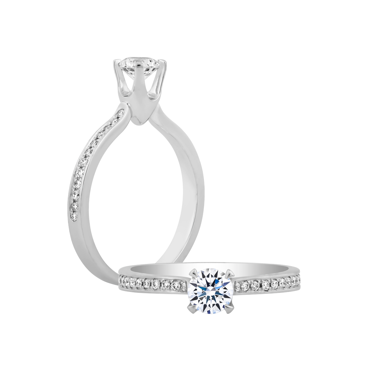 Nhẫn nữ kim cương tấm vàng 14K Silk stocking 5C GVRG0236035