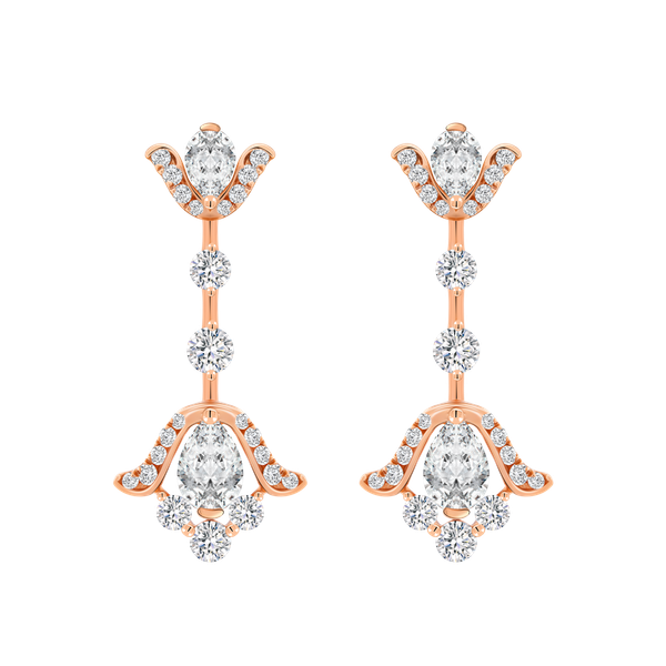 Hoa tai kim cương viên vàng 18K Jena A049 TD