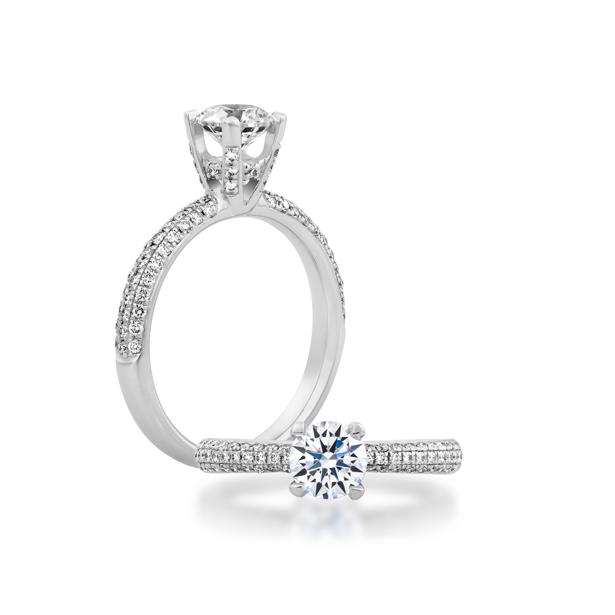 Nhẫn nữ kim cương viên vàng 14K Lagend N GIA 3C