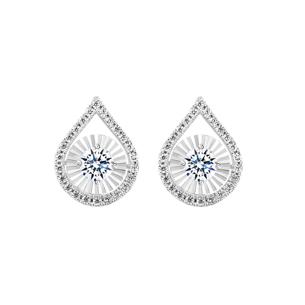 Hoa tai kim cương tấm vàng 14K Jacenta V2 2C