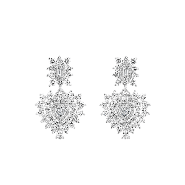 Hoa tai đính đá CZ vàng 10K Rising HR