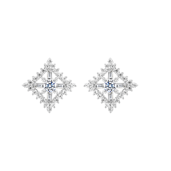 Hoa tai đính đá CZ vàng 18K Soraya