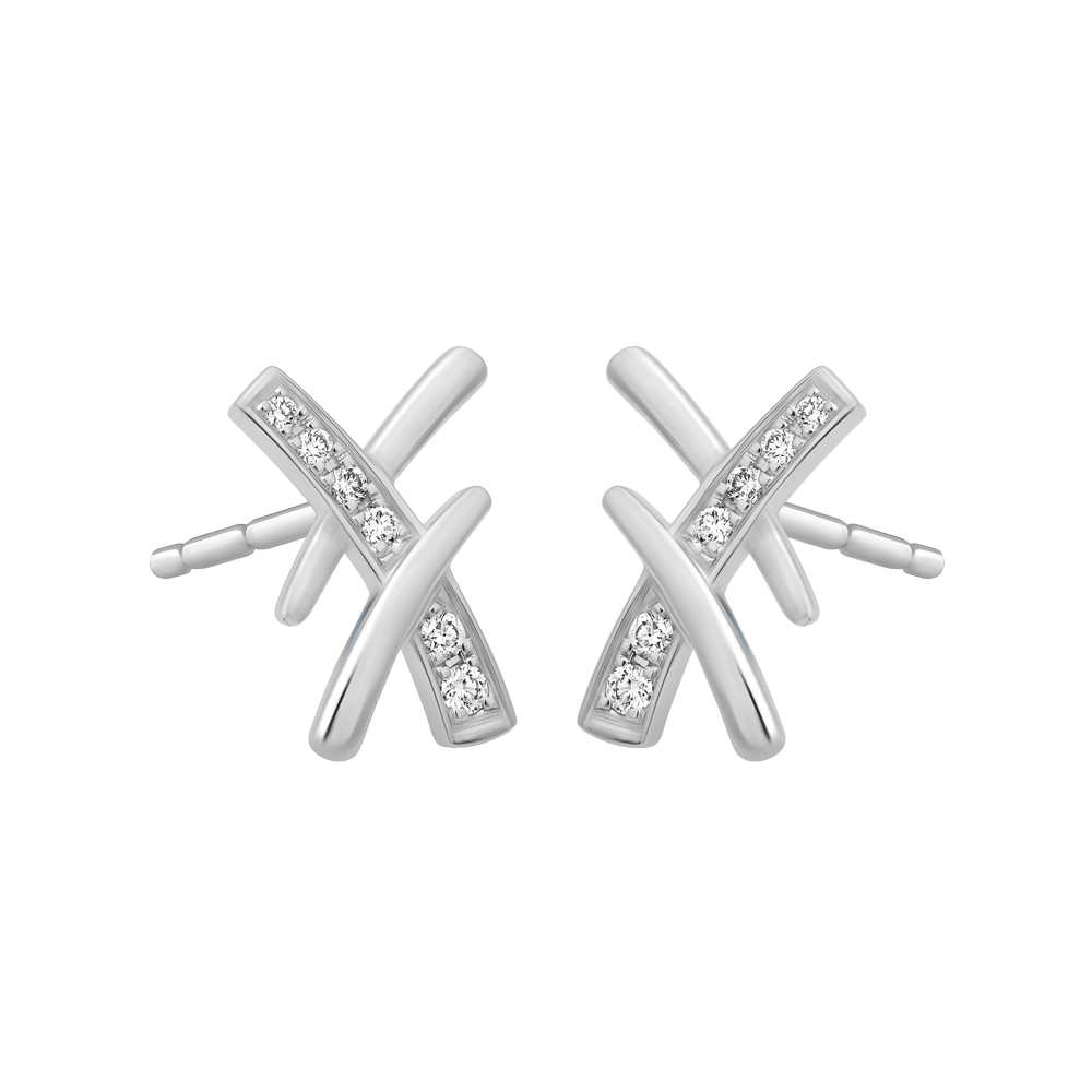 Hoa tai kim cương viên vàng 14K Xavier