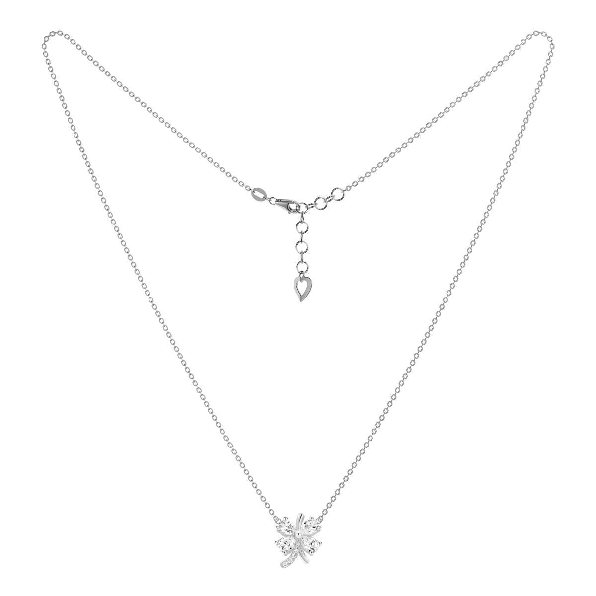 Dây liền mặt đính đá CZ vàng 18K Lucking 2