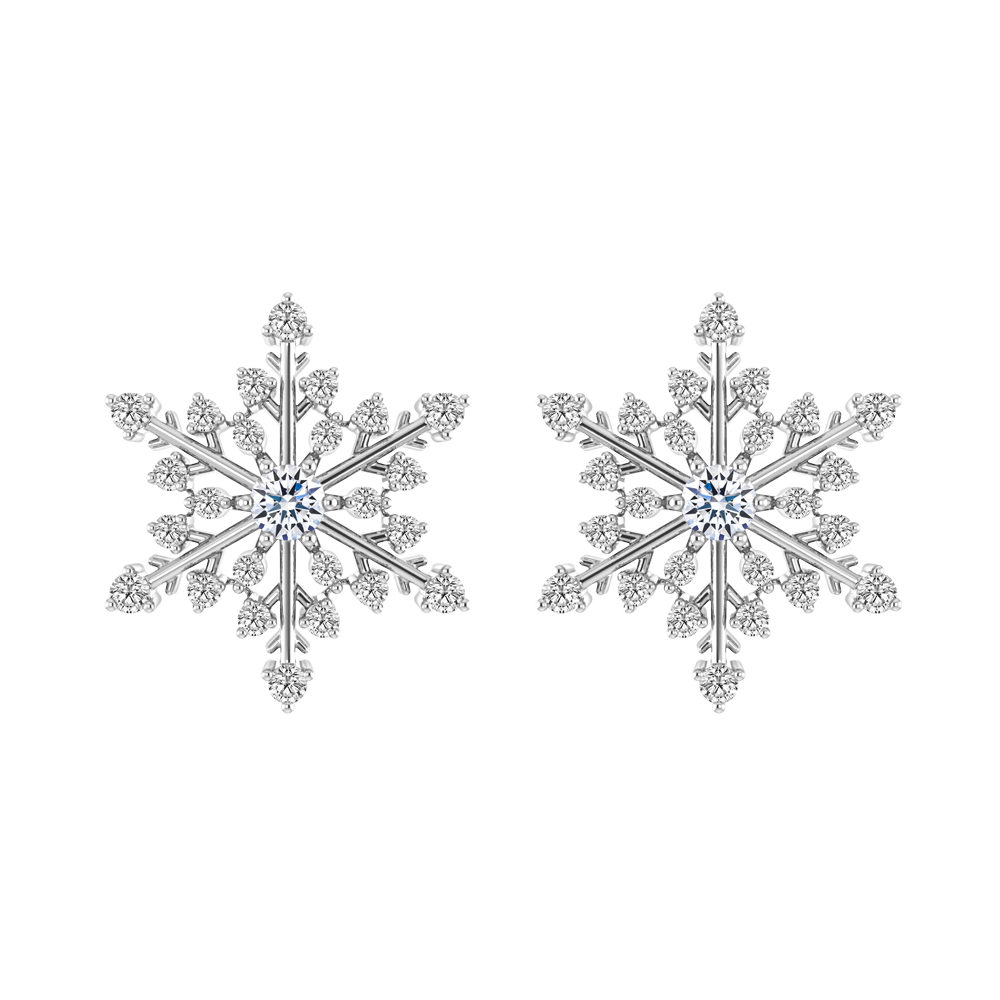 Hoa tai kim cương vàng 14K Shining of Snows 5p