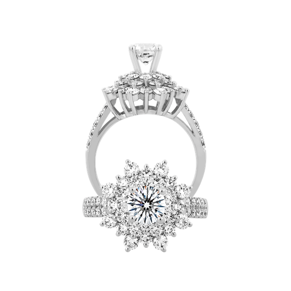 Ổ nhẫn nữ kim cương tấm vàng 14K Aldys N 1CT