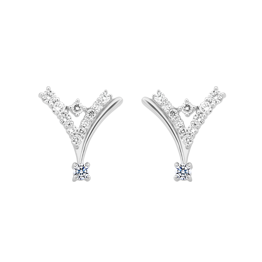 Hoa tai kim cương viên vàng 14K Sofia