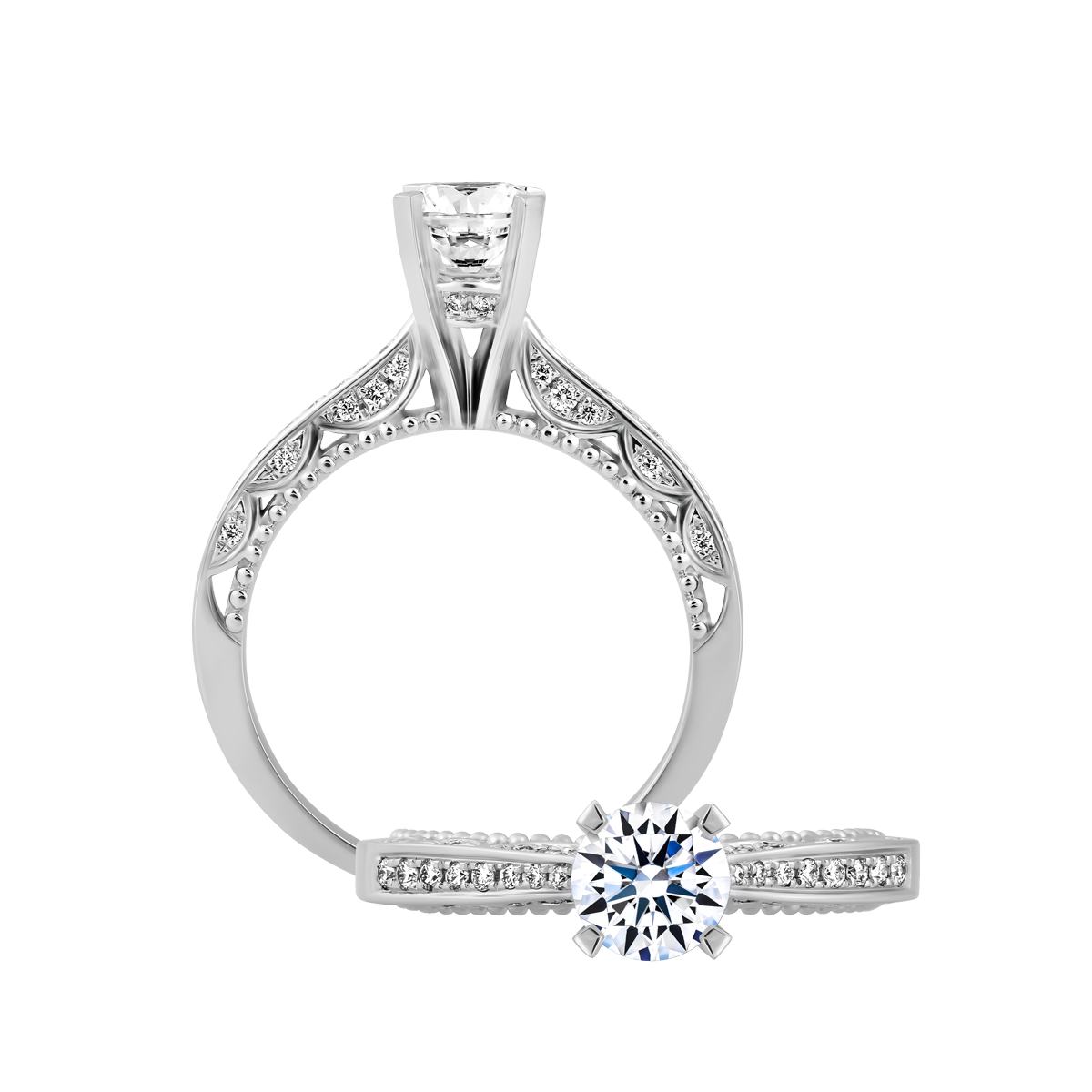 Nhẫn nữ kim cương tấm vàng 14K Fulgurate 3C