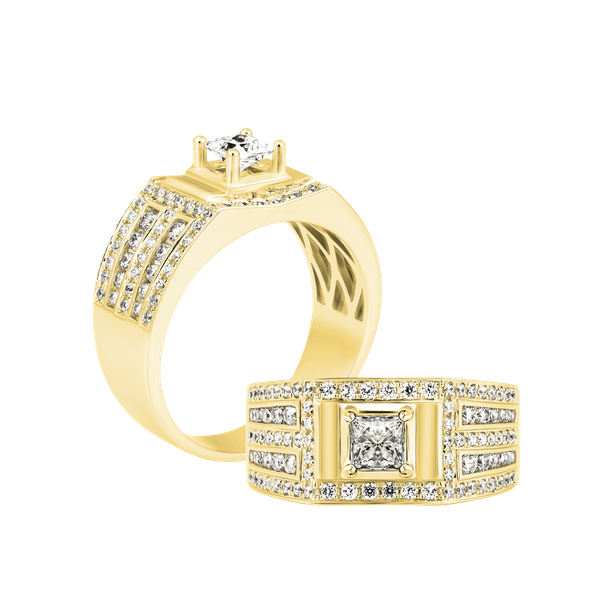 Nhẫn nam đính đá CZ vàng 10K Brian PR 2C Y