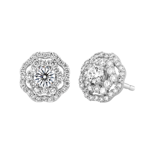 Hoa tai kim cương 8 Hearts & Arrows vàng 14K Baina N H&A 2C GVER0087970