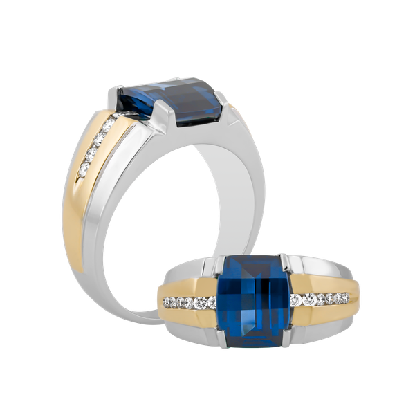 Nhẫn nam kim cương tấm vàng 14K Collin S.SAP WY