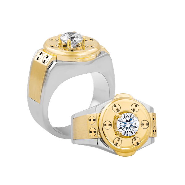 Nhẫn nam đính đá CZ vàng 14K Hubling 1CT WY