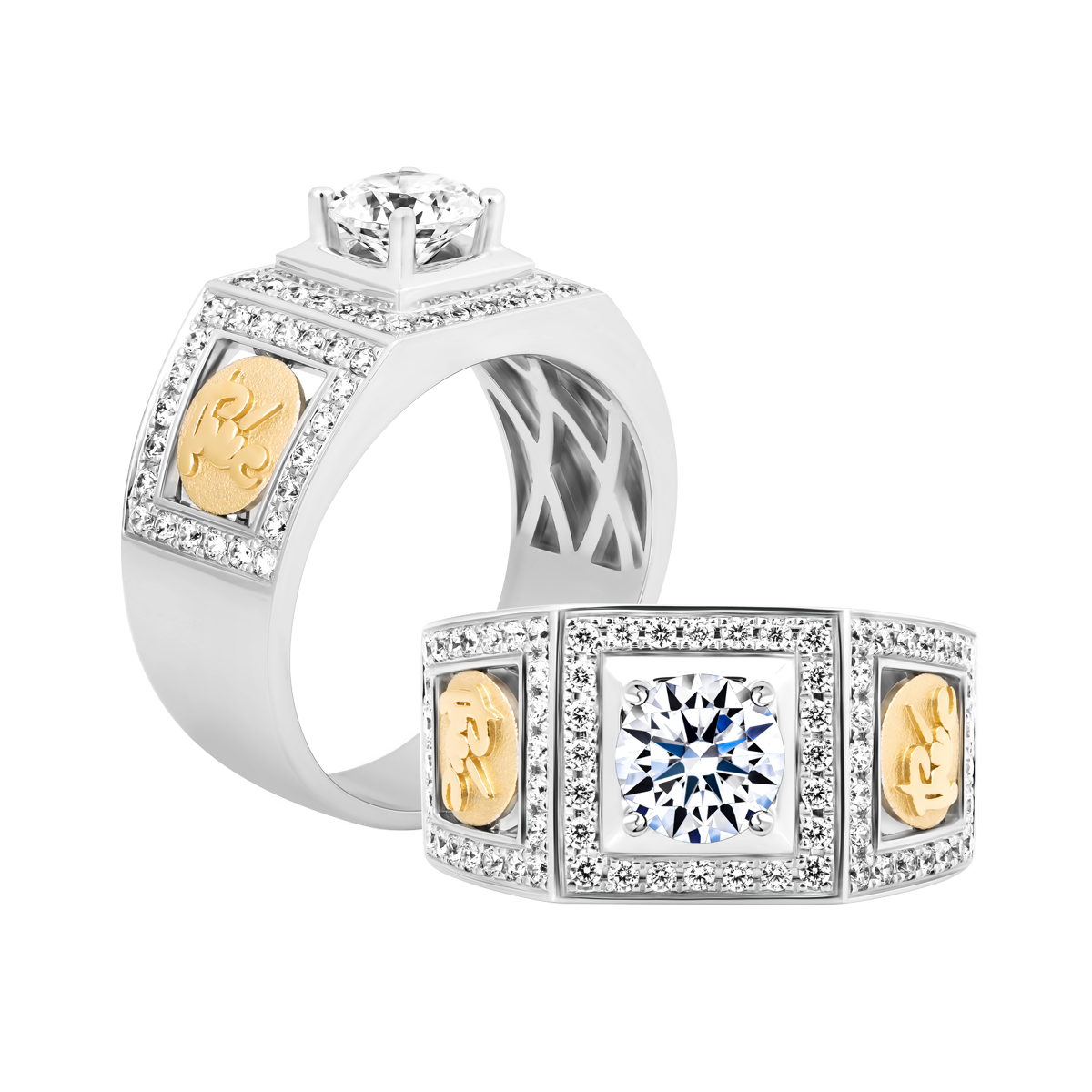 Nhẫn nam đính đá CZ vàng 14K Strongly V1 1CT WY