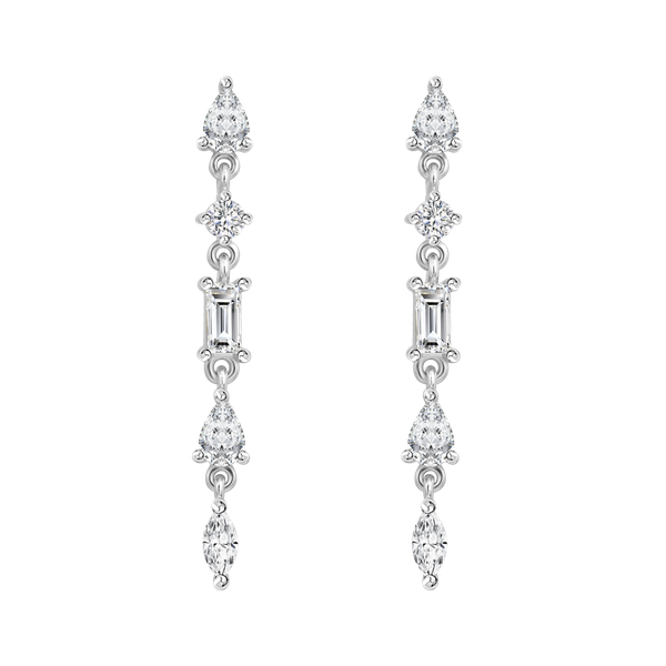 Hoa tai đính đá CZ vàng 18K Felina