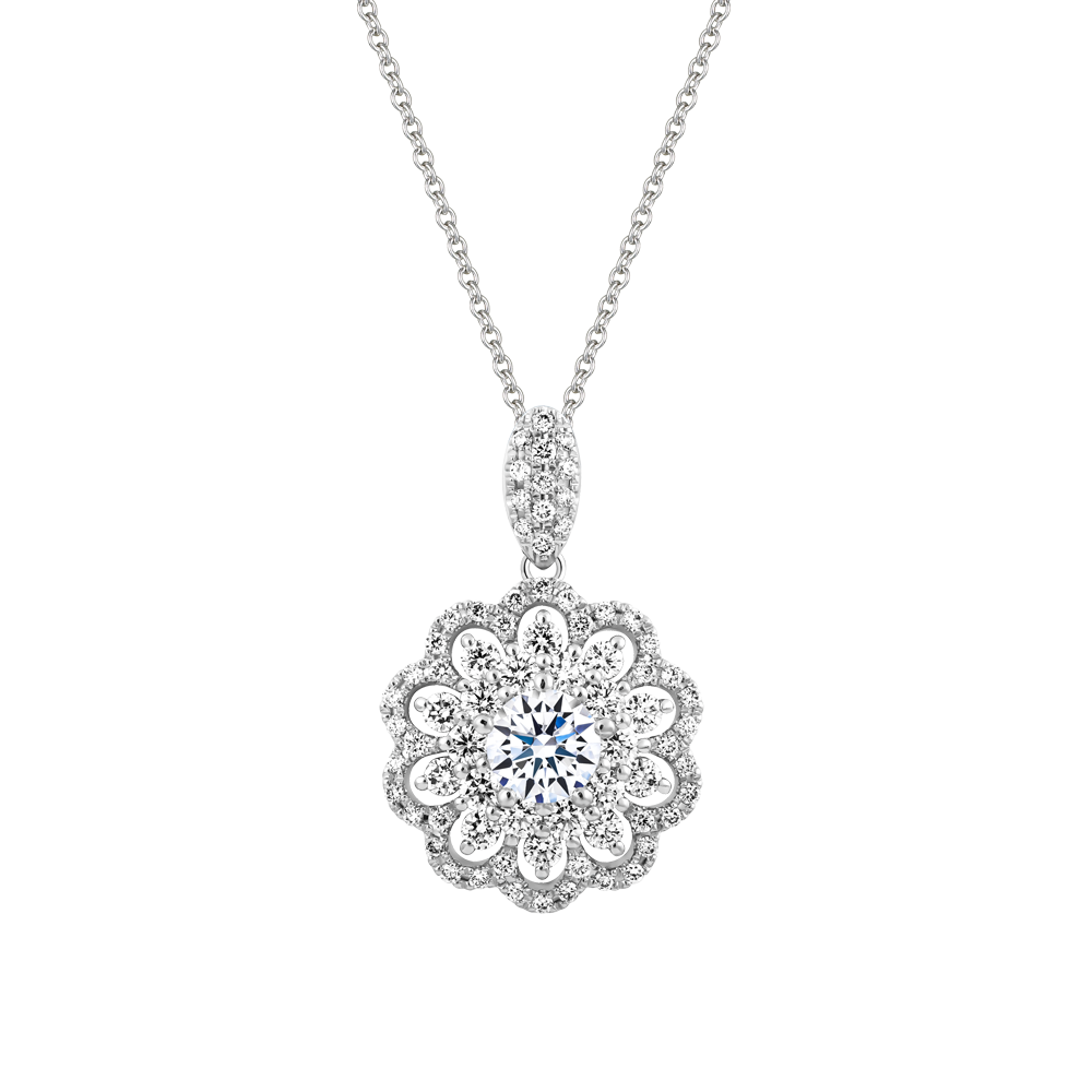 Mặt kim cương viên vàng 14K Regina GIA 3C