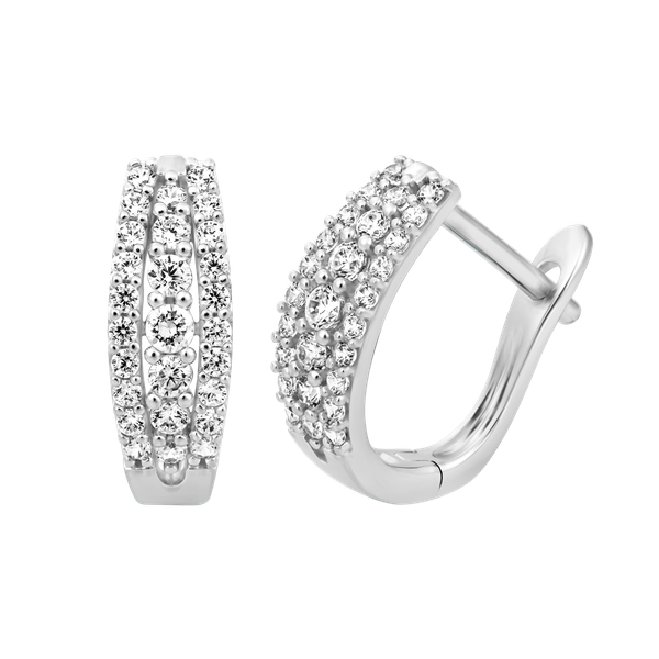 Hoa tai đính đá CZ vàng 10K Validate