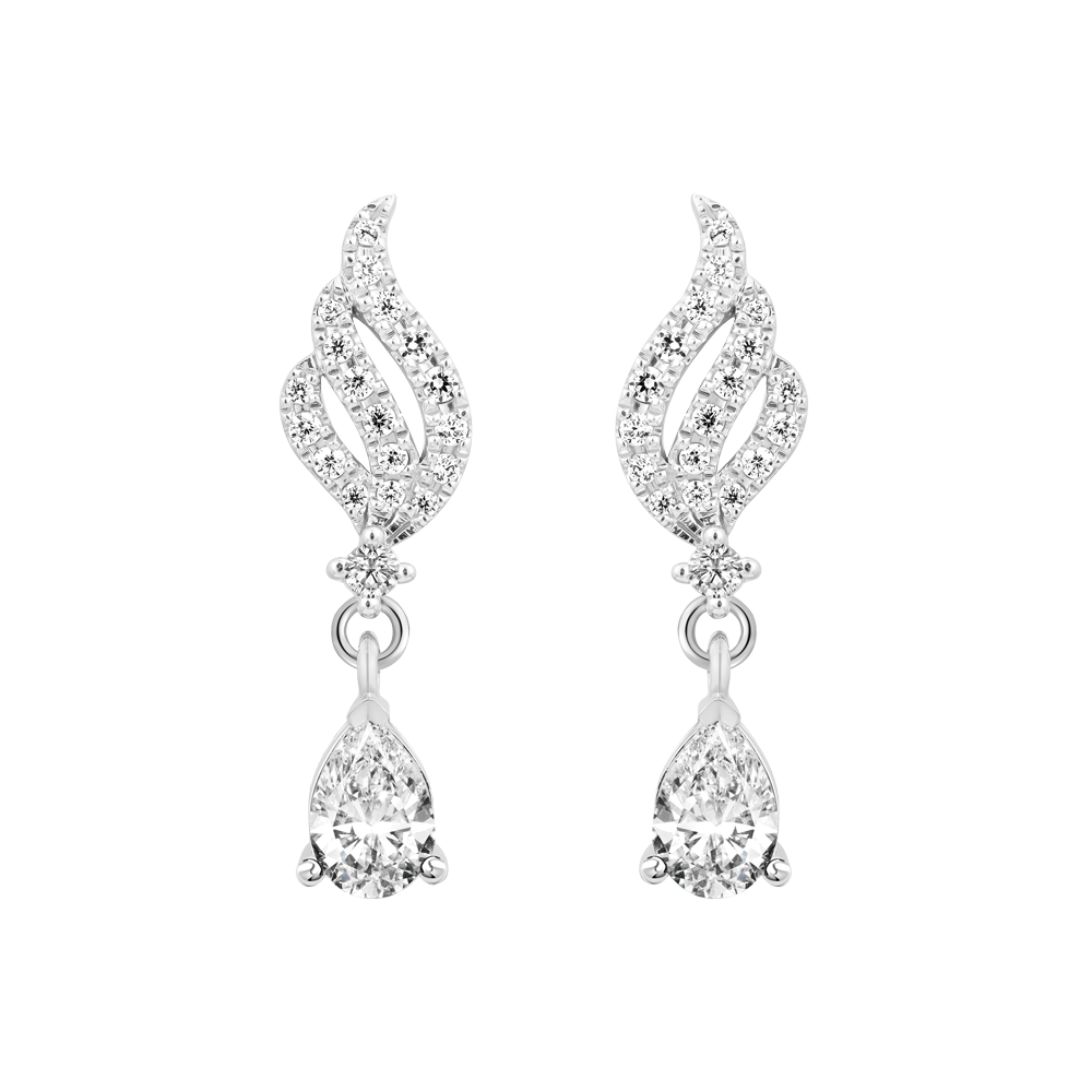 Hoa tai đính đá CZ vàng 14K Swaning