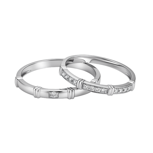 Nhẫn cưới nam kim cương viên vàng 14K Blissfully M