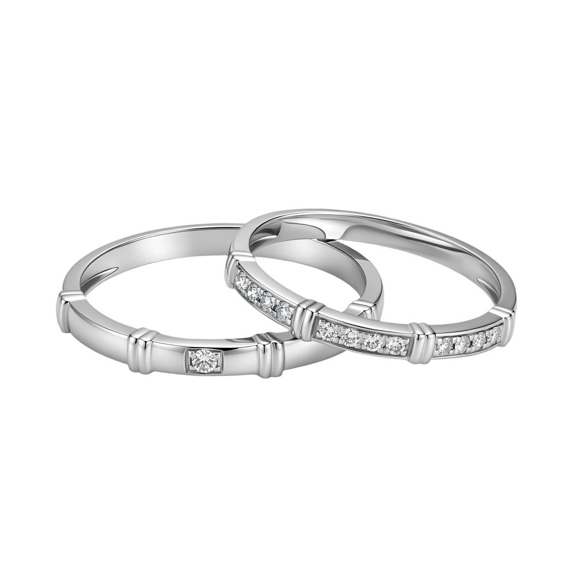Nhẫn cưới nam kim cương viên vàng 14K Blissfully M