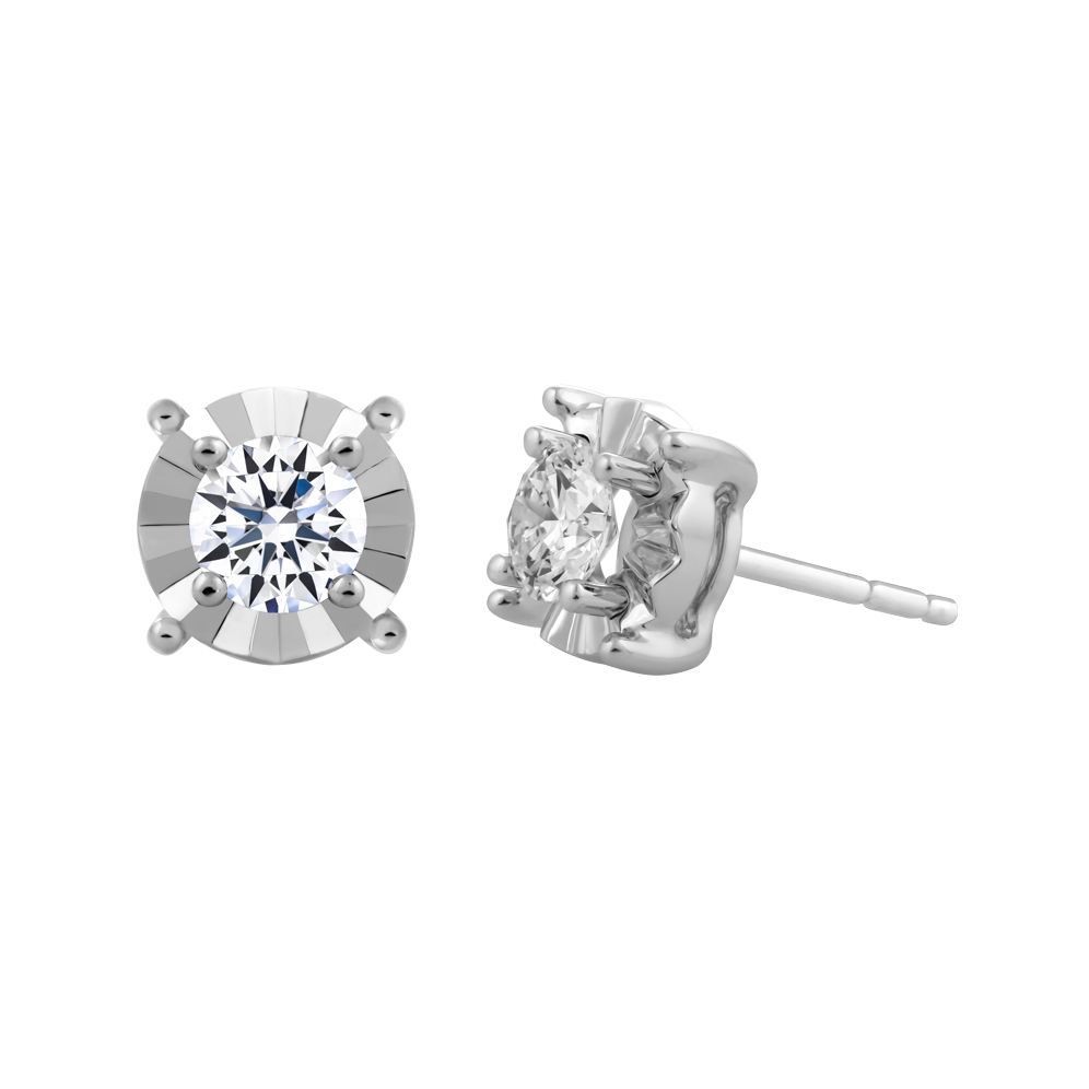 Hoa tai đính đá CZ vàng 14K Plainly 2 2C