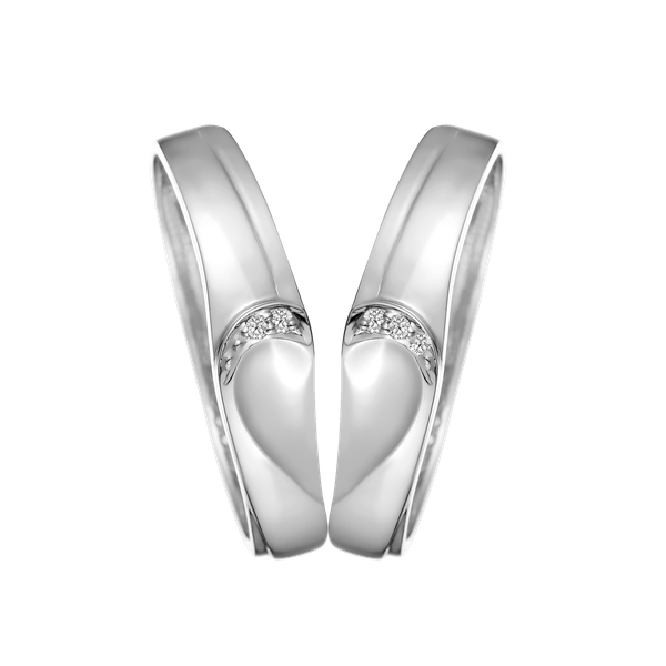 Nhẫn cưới nữ kim cương viên vàng 14K Faultless F