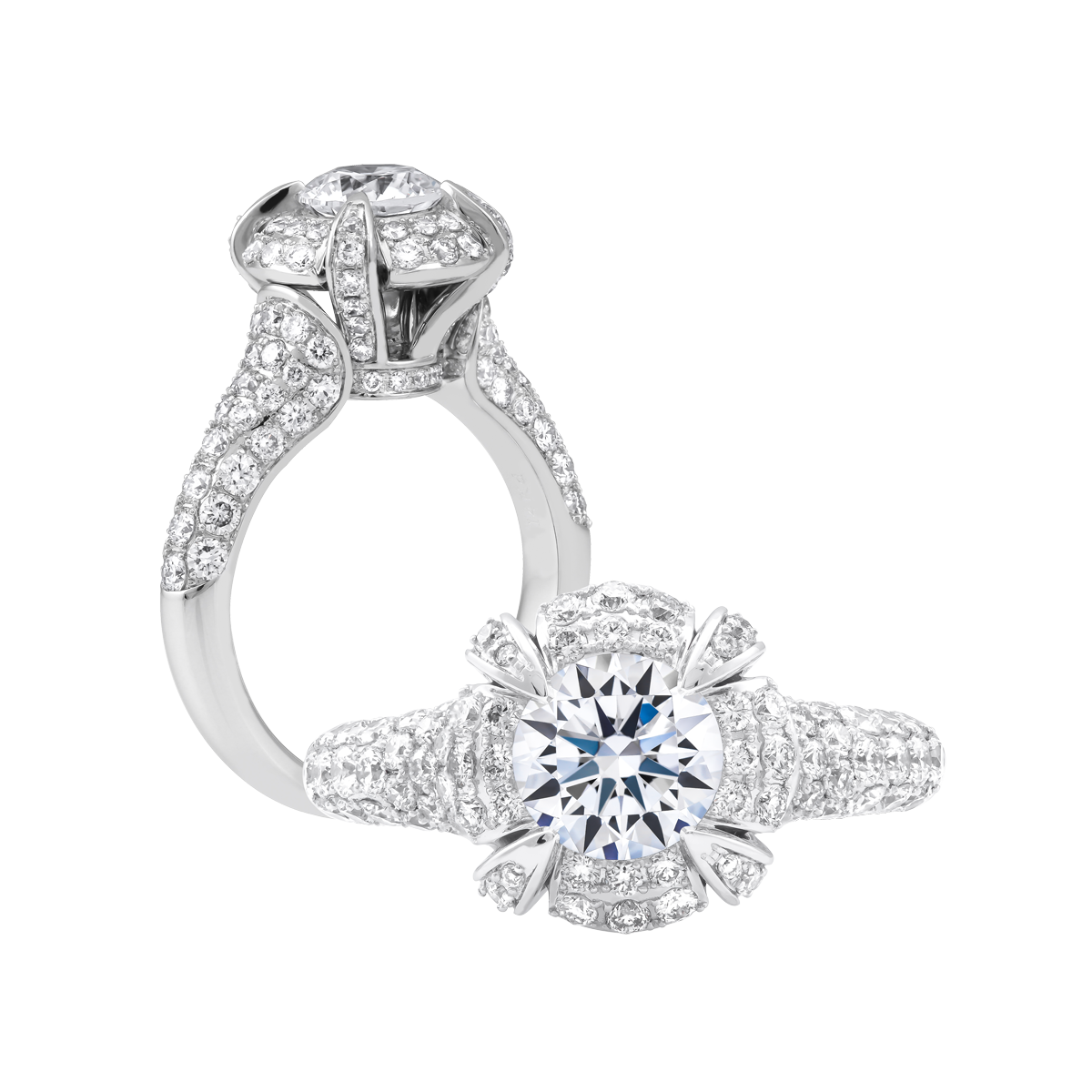 Nhẫn nữ kim cương tấm vàng 14K Parley 1CT