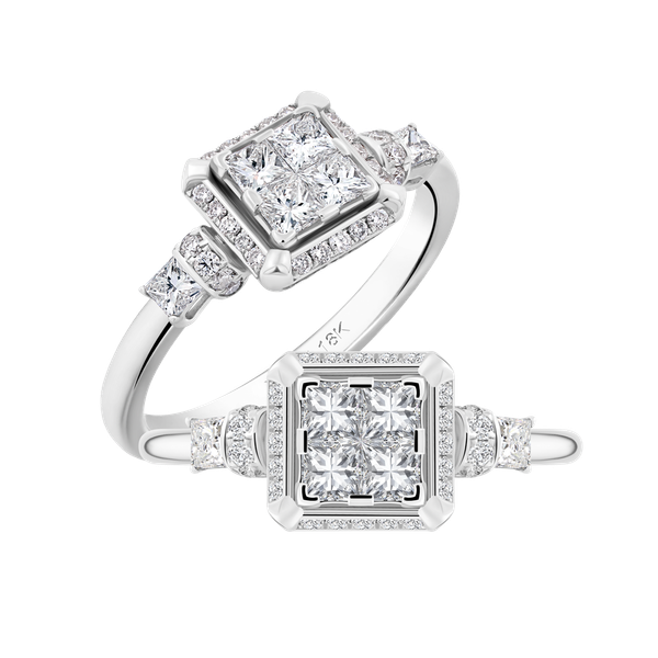 Nhẫn nữ kim cương viên vàng 18K Jena A043 TD