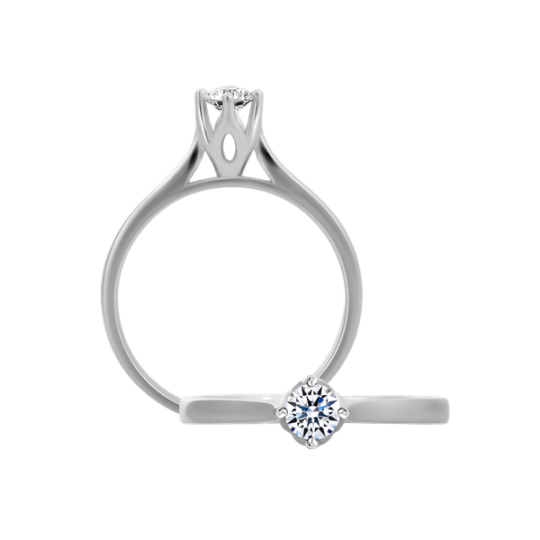 Nhẫn nữ kim cương 8 Hearts & Arrows vàng 14K Simplify H&A 2C