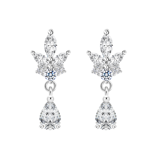 Hoa tai đính đá CZ vàng 14K Empricing