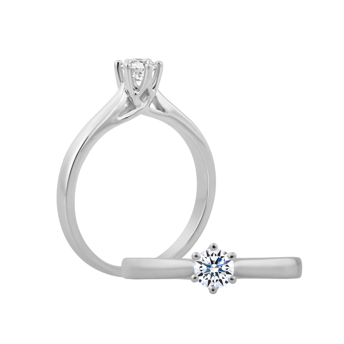 Nhẫn nữ kim cương 8 Hearts & Arrows vàng 14K Erica H&A 2C