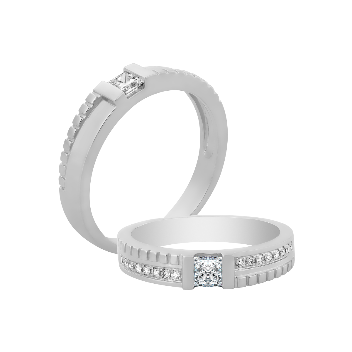 Nhẫn cưới nữ kim cương viên vàng 14K Harmory PR1C F