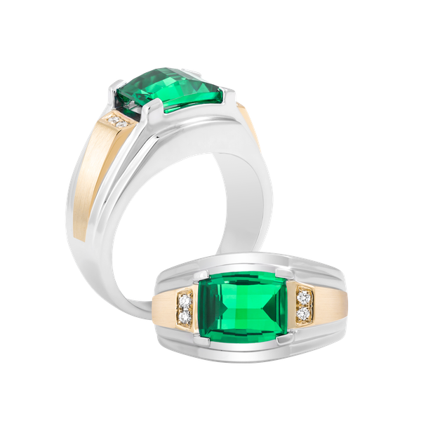 Nhẫn nam kim cương tấm vàng 14K Hemera S.EME WY