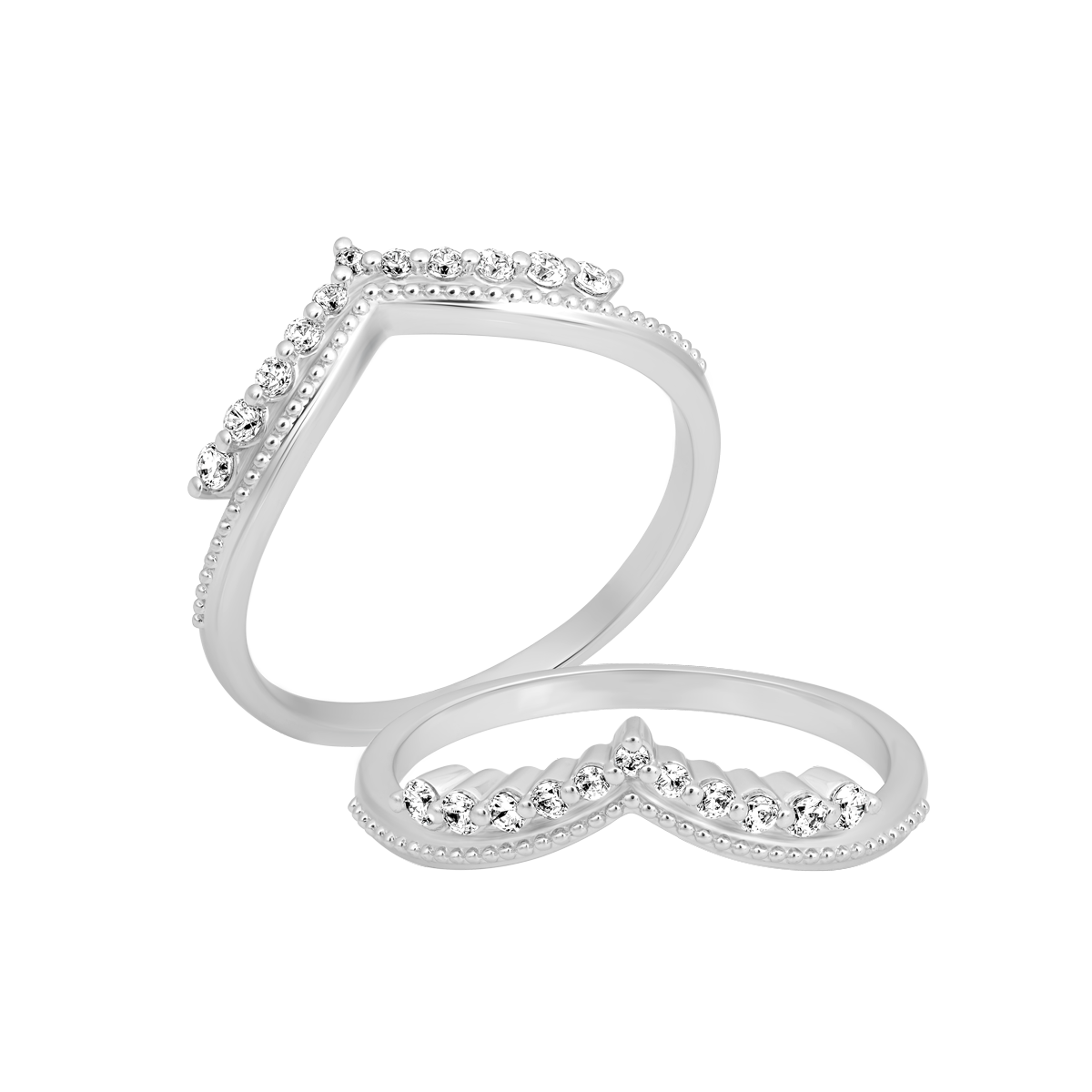 Nhẫn nữ đính đá CZ vàng 18K Zemoring U