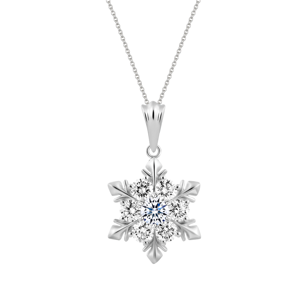 Mặt đính đá CZ vàng 14K Snowing 2C