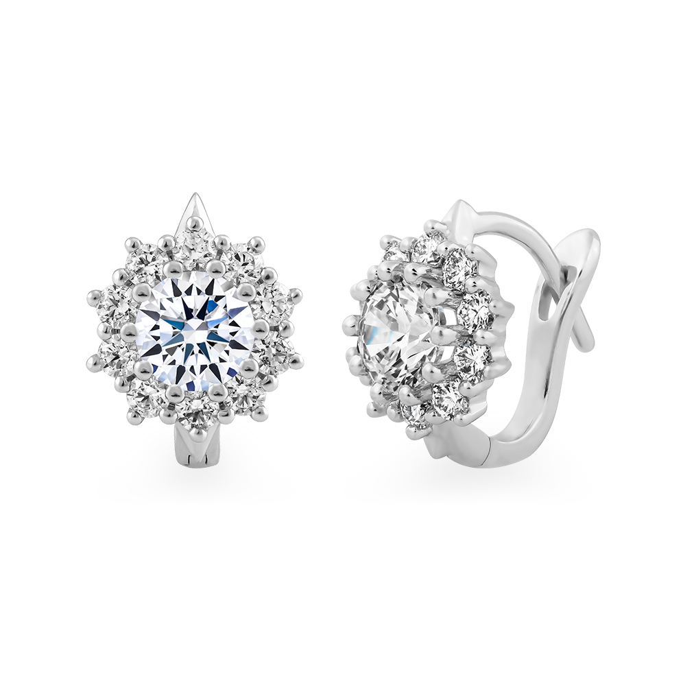 Hoa tai kim cương 8 Hearts & Arrows vàng 14K Emily H&A 2C GVER0098985