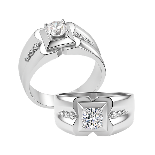 Ổ nhẫn nam kim cương tấm vàng 14K Valerie 5C W