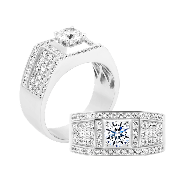 Ổ nhẫn nam kim cương tấm vàng 14K Valkyrie 5C W