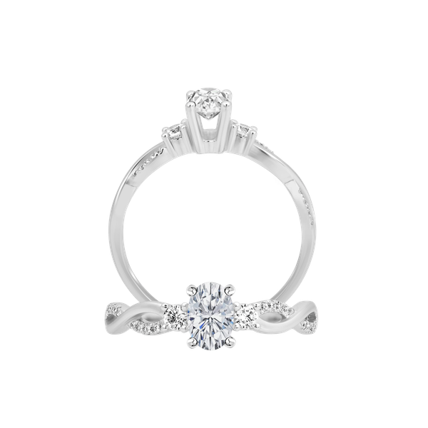 Nhẫn nữ đính đá CZ vàng 18K Zemoring OV