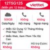 Sim 4G/5G Viettel 12T5G125 Trọn Gói 1 Năm 500GB/Tháng