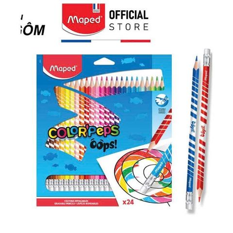 CHÌ MÀU CÓ GÔM MAPED - 24 MÀU (HỌC SINH)