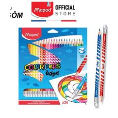 CHÌ MÀU CÓ GÔM MAPED - 24 MÀU (HỌC SINH)