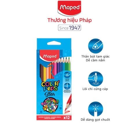 CHÌ MÀU GỔ MAPED - 12 MÀU (8320662)