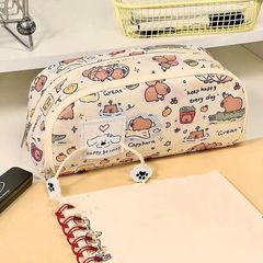 Hộp đựng viết 2 ngăn hoạt hình dễ thương Capy, Kitty Go Lucky