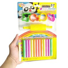 ĐẤT NẶN KIDDYCLAY 12M+4 KHUÔN + CÂY LĂN (HỌC SINH)