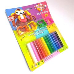 ĐẤT NẶN KIDDYCLAY 12M+4 KHUÔN + CÂY LĂN (HỌC SINH)