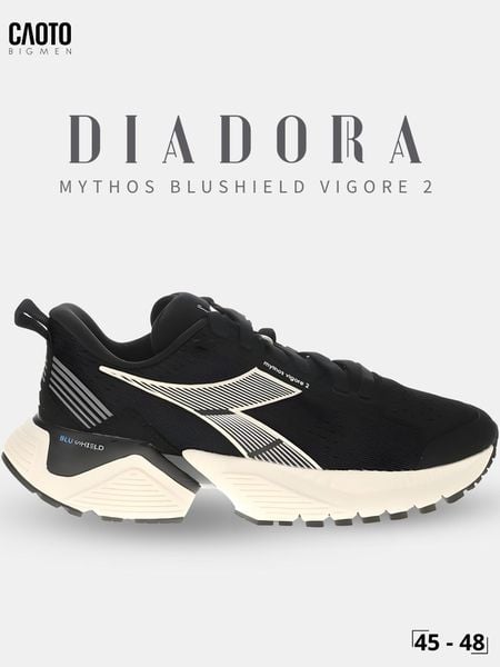 Giày chạy bộ nam big size Diadora Mythos Vigore 2 màu đen kem nam tính