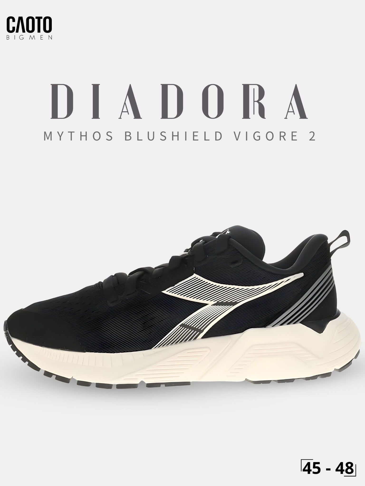  Giày Chạy Bộ Nam Big Size Mythos Blushield Vigore 2 Black Cream Nhẹ, Bền Size 45 - 48 