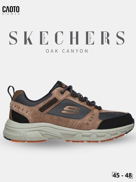 Giày sneaker nam big size Skechers Oak Canyon màu nâu cực nam tính
