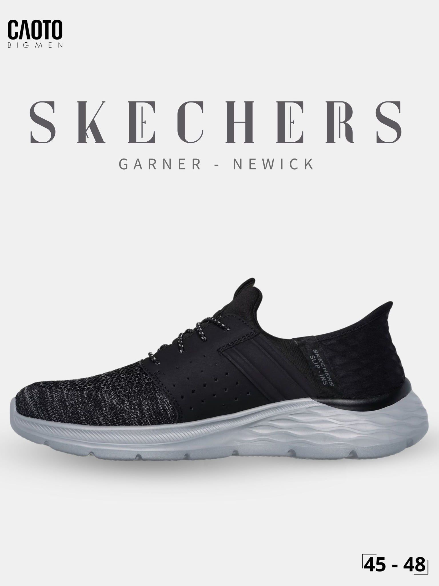  Giày Sneaker Nam Big Size Skecher Garner - Newick Canvas Casual Black Size 45–50 