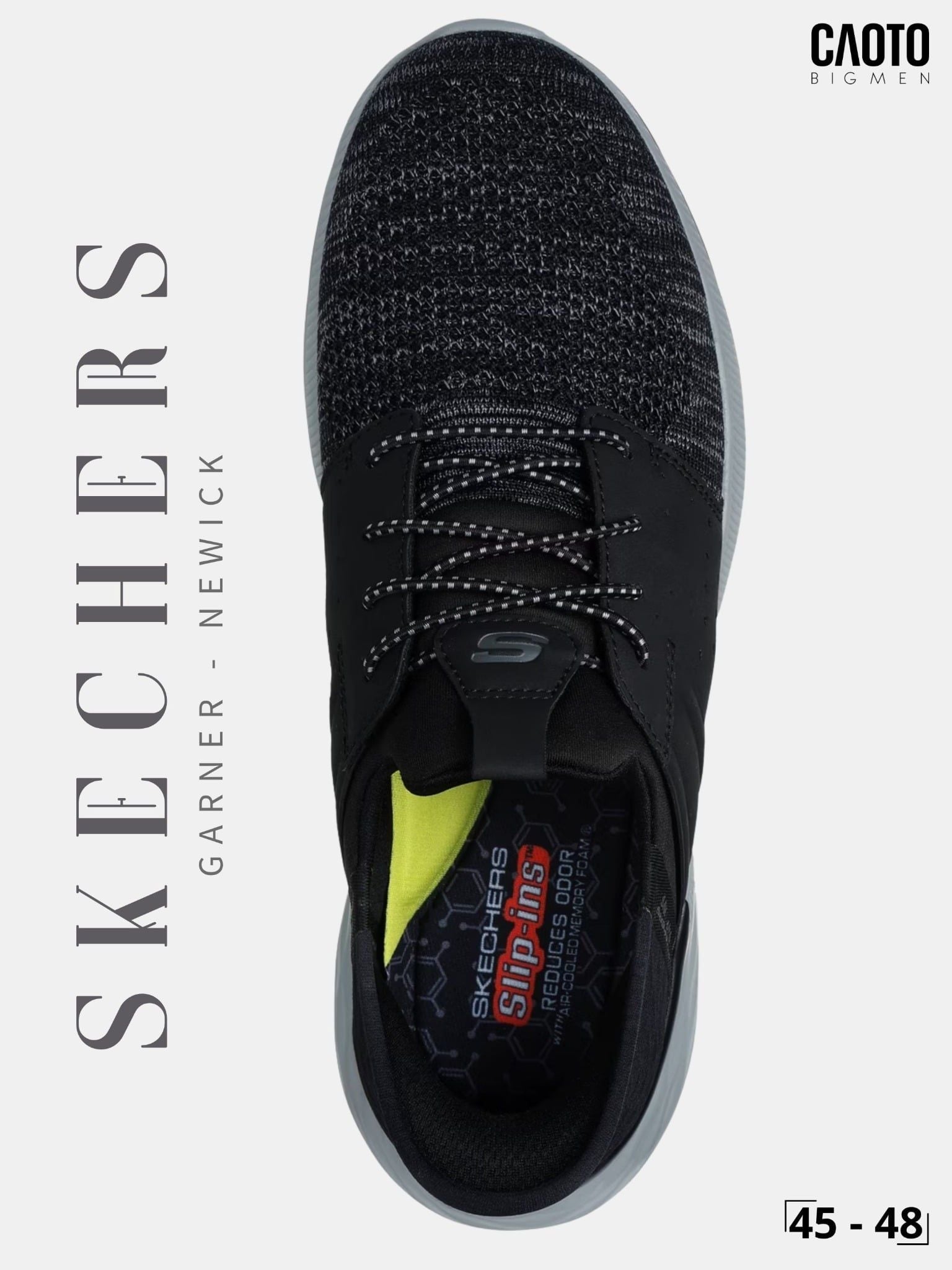  Giày Sneaker Nam Big Size Skecher Garner - Newick Canvas Casual Black Size 45–50 
